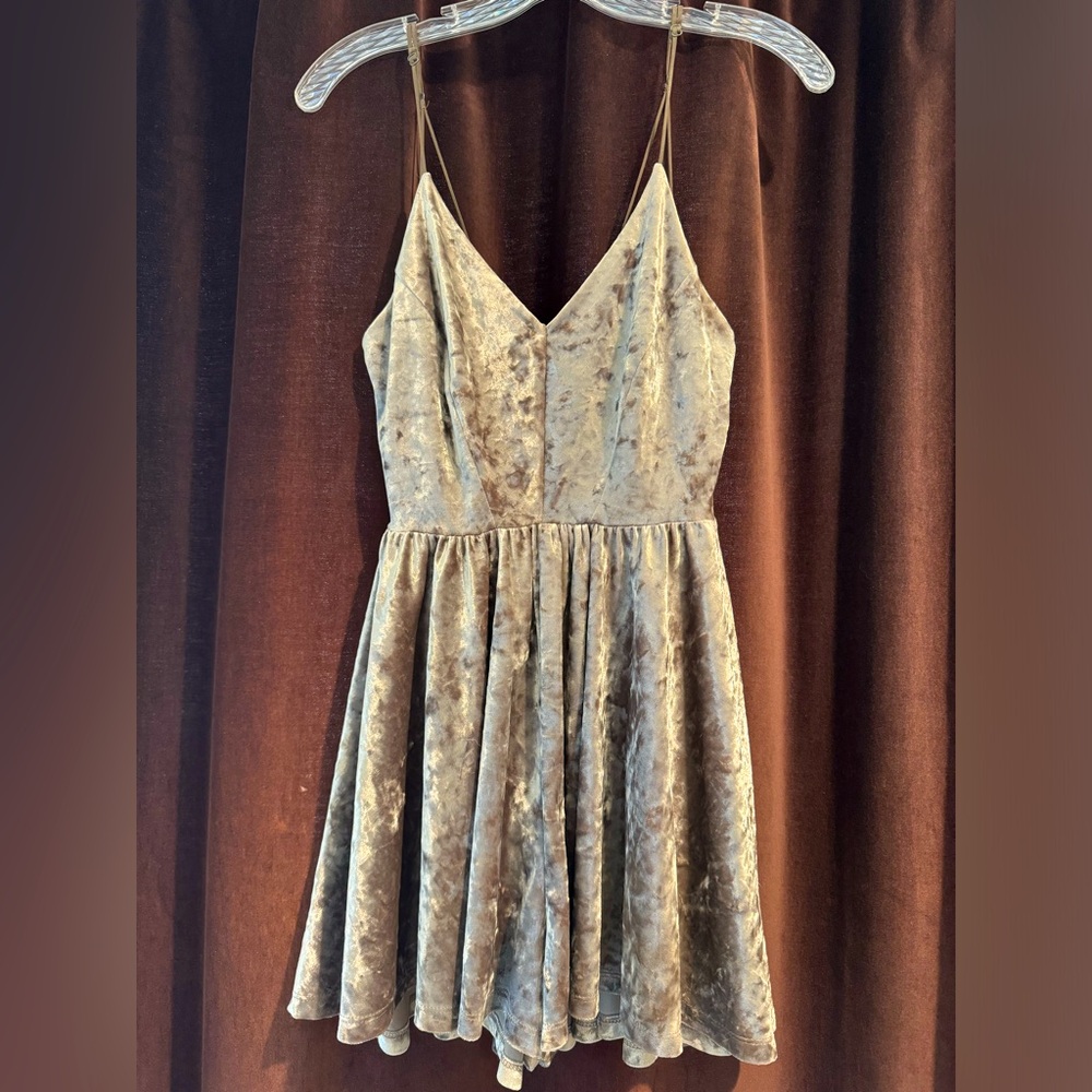 UO Silence and Noise Velvet Romper